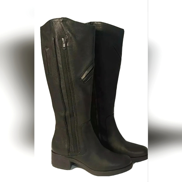 Vera Wang Evan Riding Boot  Black Leather Tall Riding Moto (Sz 8.5)New 70%OFF - Picture 2 of 10